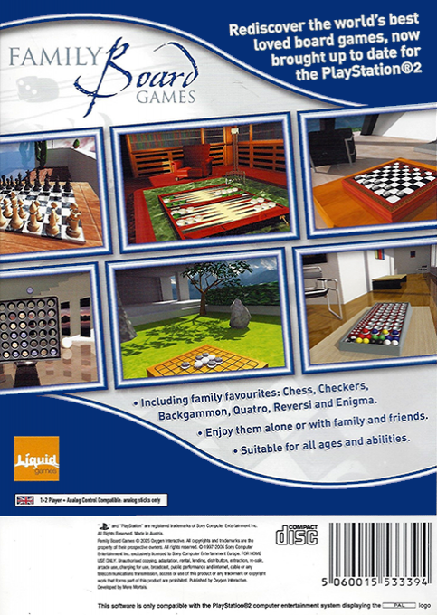 Family Board Games — Box back
