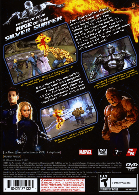 Fantastic Four : Rise of the Silver Surfer — Box back