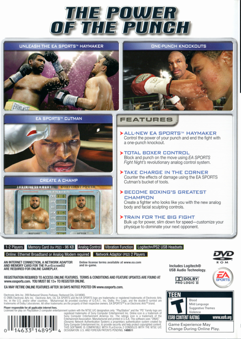 Fight Night Round 2 — Box back