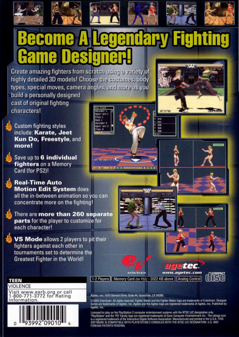 Fighter Maker 2 — Box back