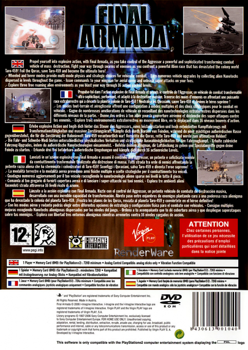 Final Armada — Box back
