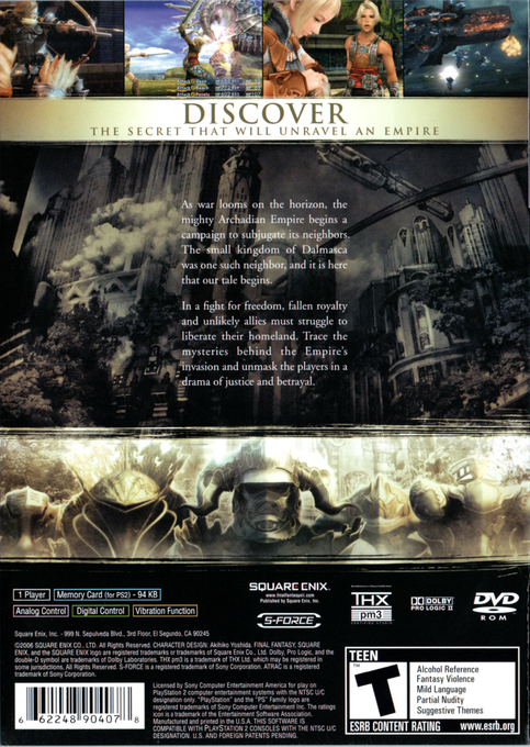 Final Fantasy XII — Box back
