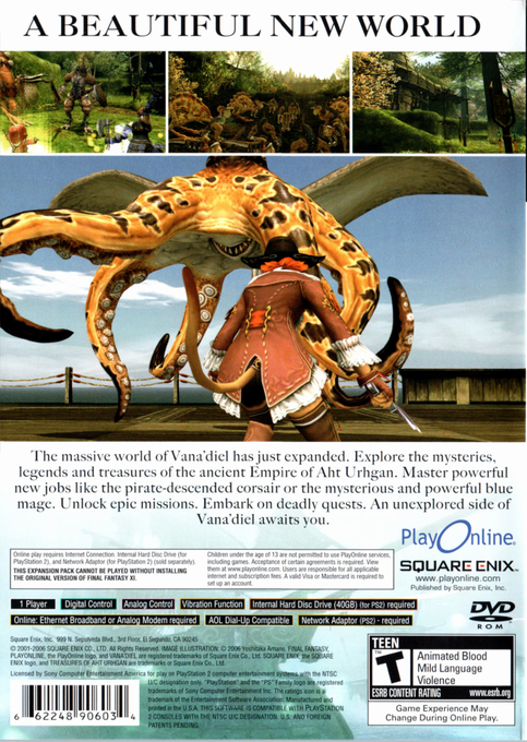 Final Fantasy XI : Online, Treasures of Aht Urhgan — Box back