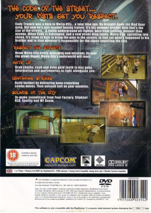 Final Fight : Streetwise — Box back