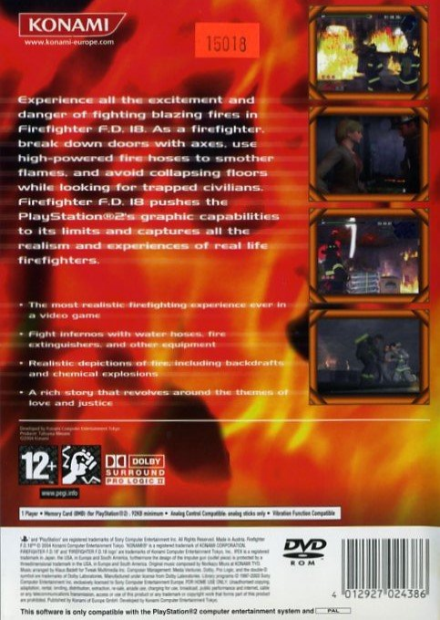 Firefighter F.D.18 — Box back