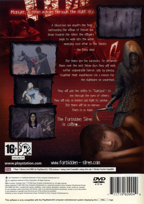 Forbidden Siren — Box back