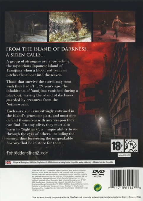 Forbidden Siren 2 — Box back