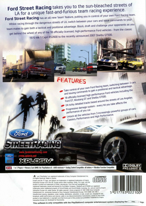 Ford Street Racing — Box back