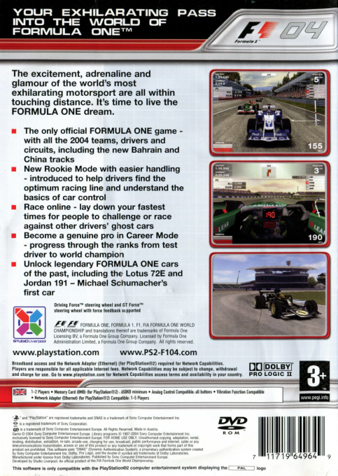 Formula One 04 — Box back