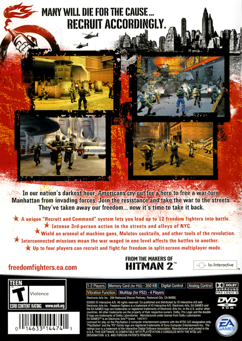 Freedom Fighters — Box back