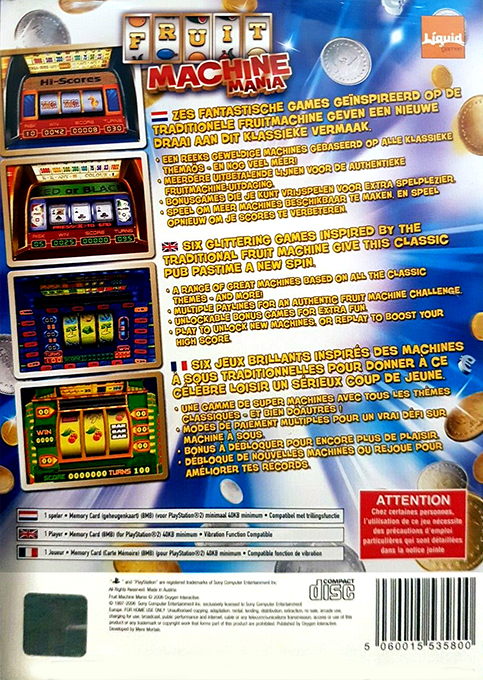 Fruit Machine Mania — Box back