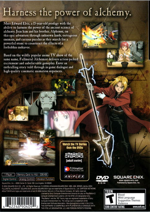 Fullmetal Alchemist and the Broken Angel — Box back