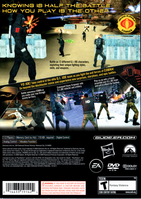 G.I. Joe : The Rise of Cobra — Box back