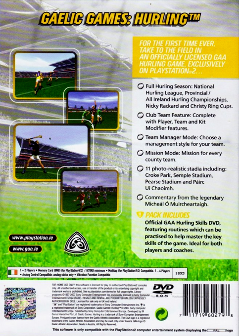 Gaelic Games : Hurling — Box back