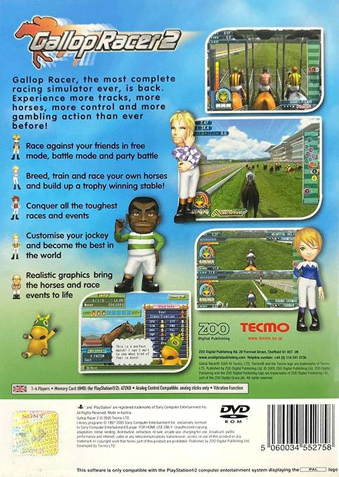Gallop Racer 2 — Box back
