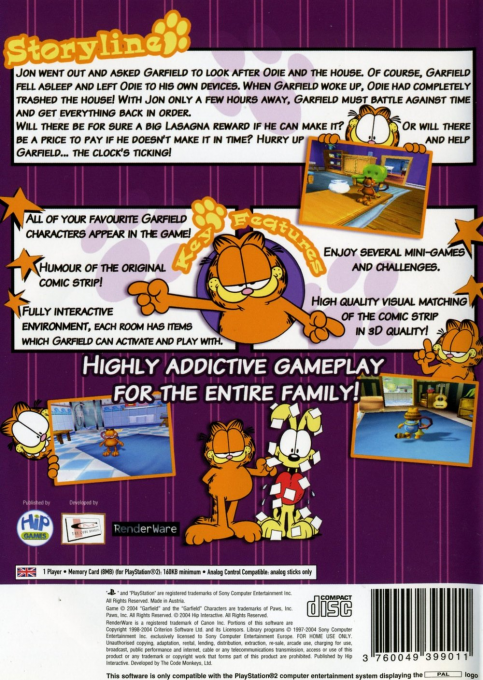 Garfield — Box back