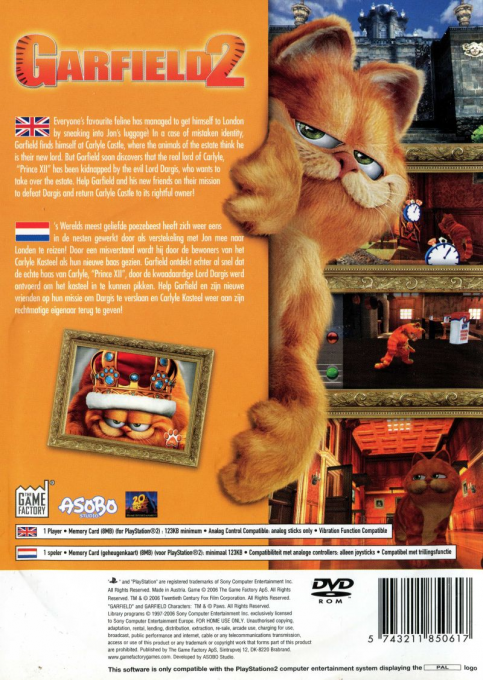 Garfield 2 — Box back