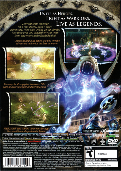 Gauntlet : Seven Sorrows — Box back