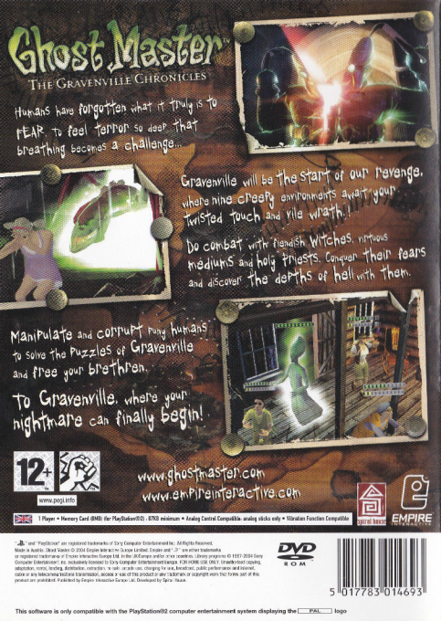 Ghost Master : The Gravenville Chronicles — Box back