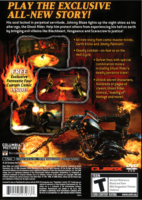 Ghost Rider — Box back