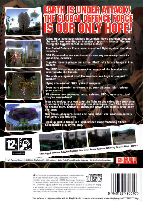 Global Defence Force — Box back