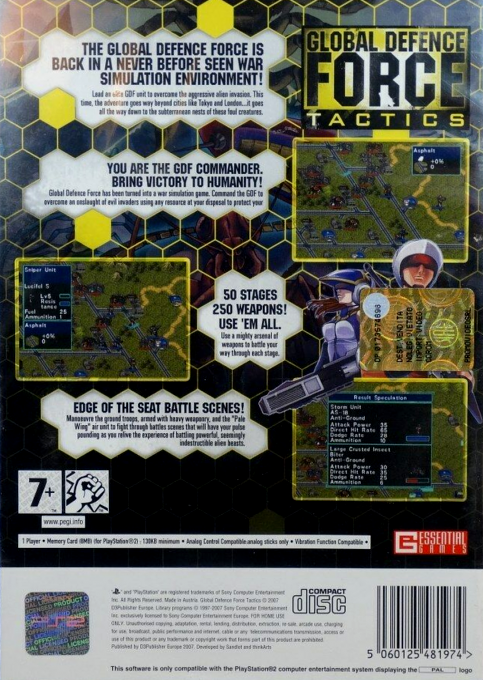 Global Defence Force Tactics — Box back