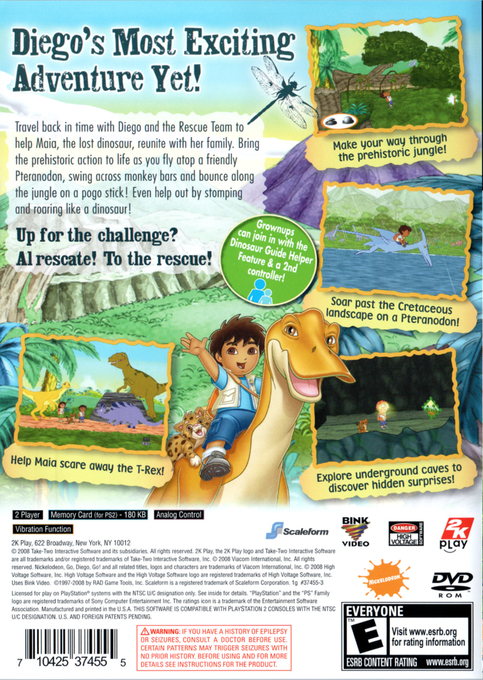 Go Diego Go! Great Dinosaur Rescue — Box back