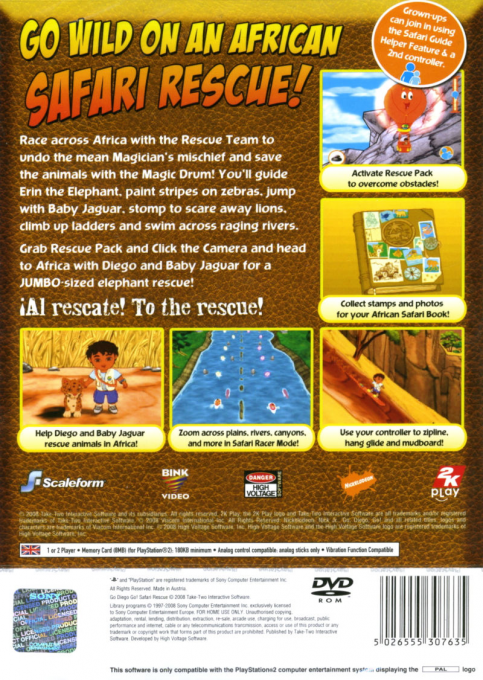 Go Diego Go! Safari Rescue — Box back