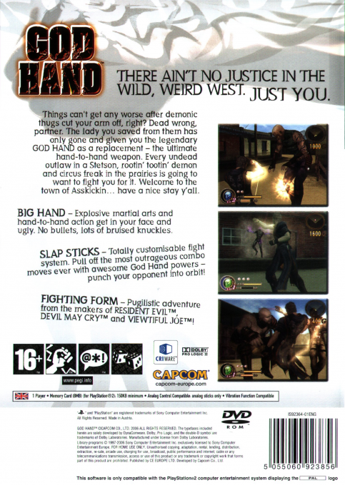 God Hand — Box back