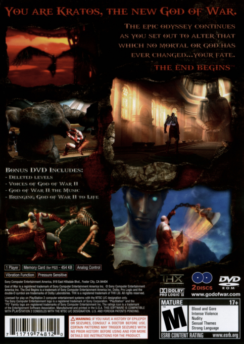 God of War II — Box back