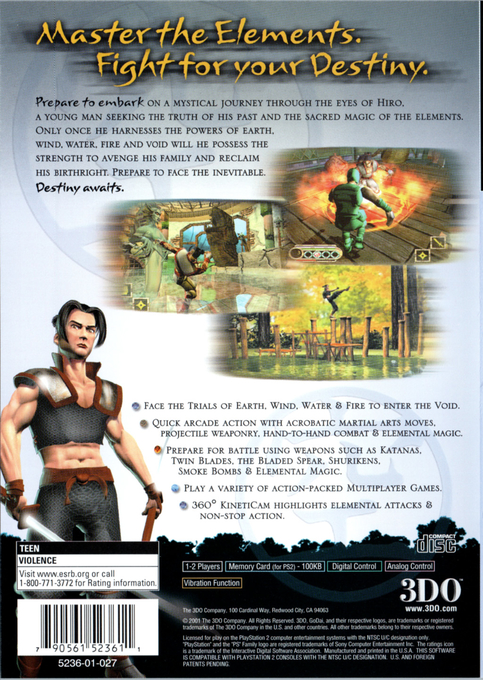 Godai : Elemental Force — Box back