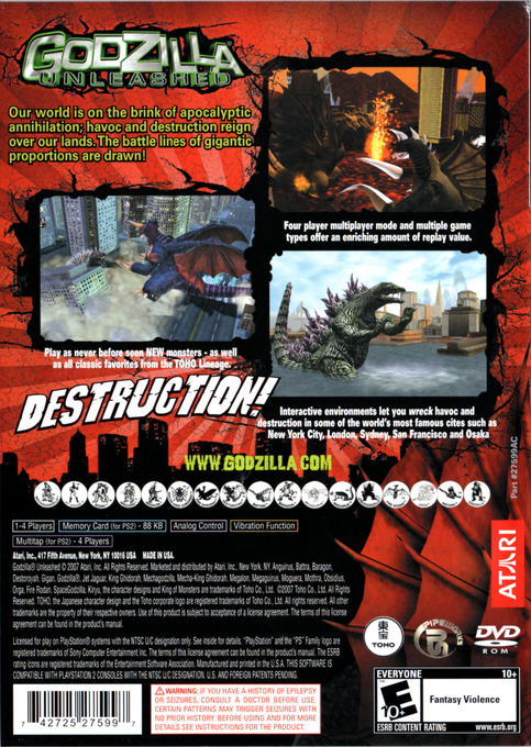 Godzilla : Unleashed — Box back