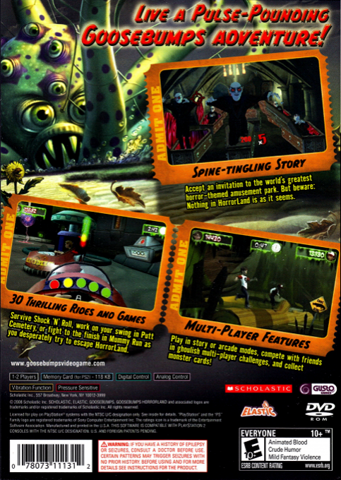Goosebumps HorrorLand — Box back