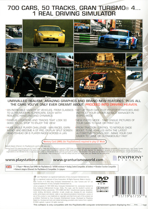 Gran Turismo 4 — Box back