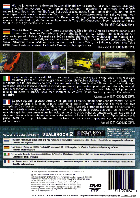 Gran Turismo Concept : 2002 Tokyo-Geneva — Box back