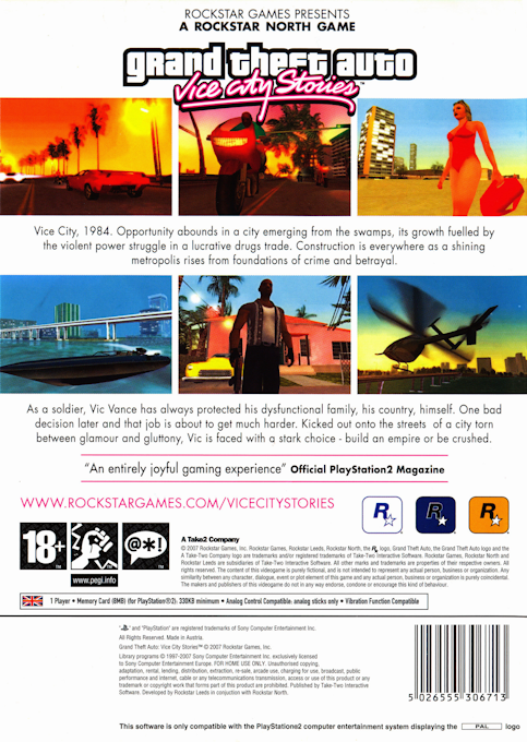 Grand Theft Auto : Vice City Stories — Box back