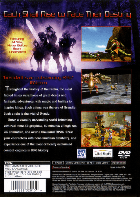 Grandia II — Box back