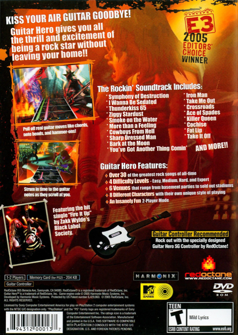 Guitar Hero — Box back