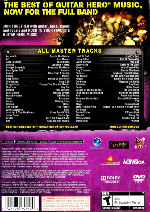 Guitar Hero : Greatest Hits — Box back
