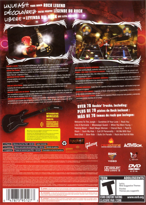 Guitar Hero III : Legends of Rock — Box back