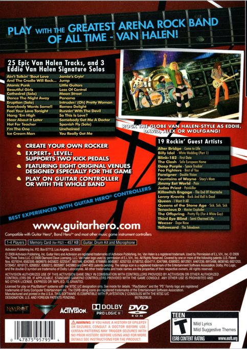 Guitar Hero Van Halen — Box back