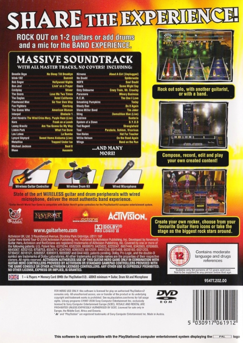 Guitar Hero World Tour — Box back