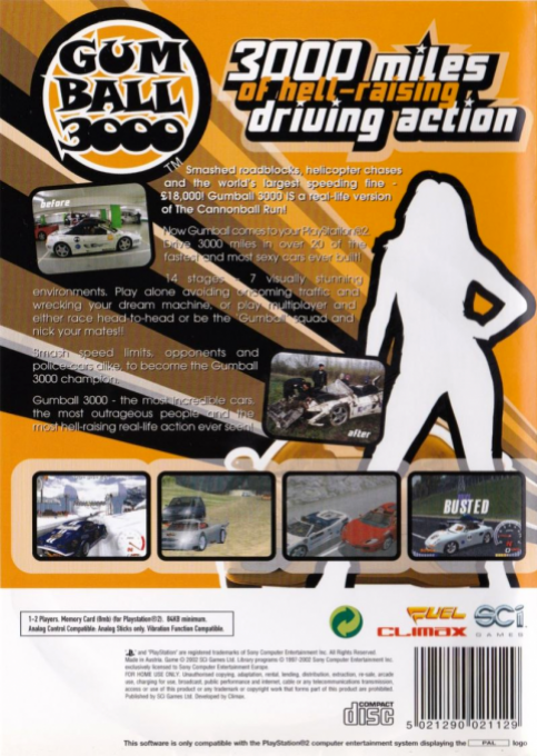 Gumball 3000 — Box back