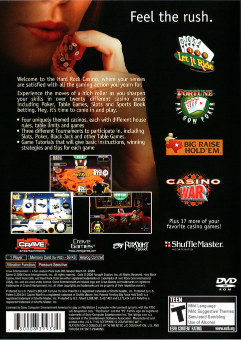 Hard Rock Casino — Box back