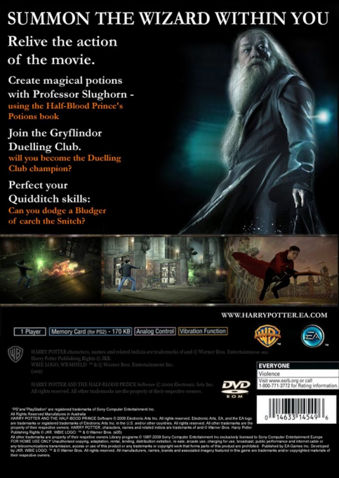 Harry Potter and the Half-Blood Prince — Box back
