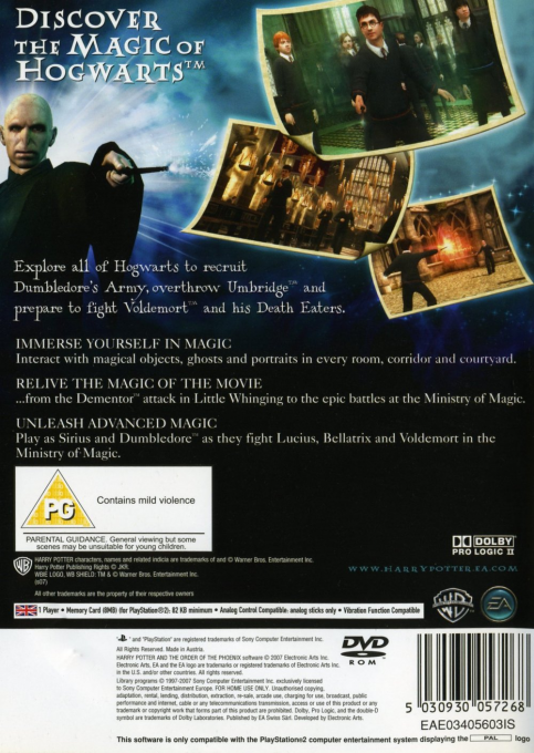 Harry Potter and the Order of the Phoenix — Box back