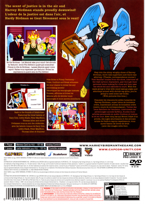 Harvey Birdman : Attorney at Law — Box back