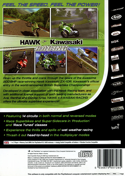 Hawk Kawasaki Racing — Box back