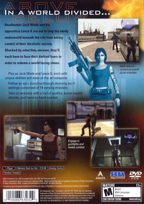 Headhunter : Redemption — Box back