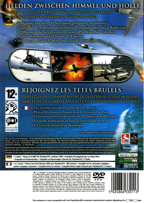 Heroes of the Pacific — Box back